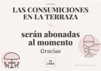 Edita un cartel de Pagar al Pedir