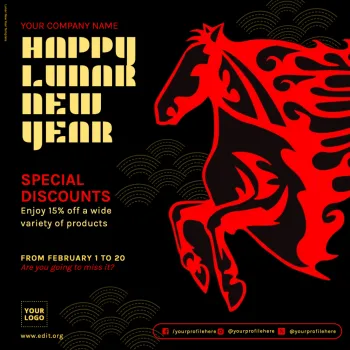 Edite um modelo para o Ano Novo Chinês