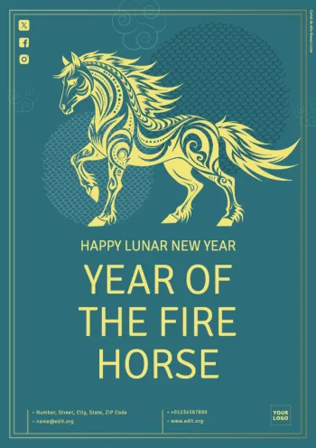 Edite um modelo para o Ano Novo Chinês