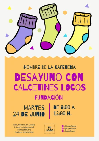 Edita un folleto de Calcetines Locos
