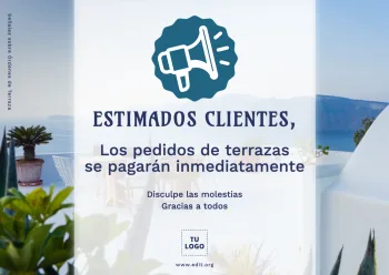 Edita un cartel de Pagar al Pedir