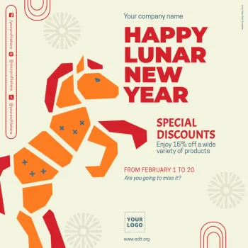 Edite um modelo para o Ano Novo Chinês