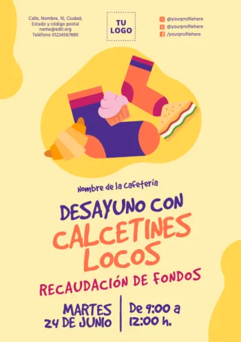 Edita un folleto de Calcetines Locos
