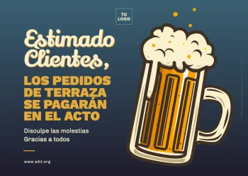 Edita un cartel de Pagar al Pedir