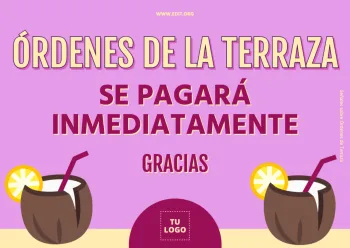 Edita un cartel de Pagar al Pedir