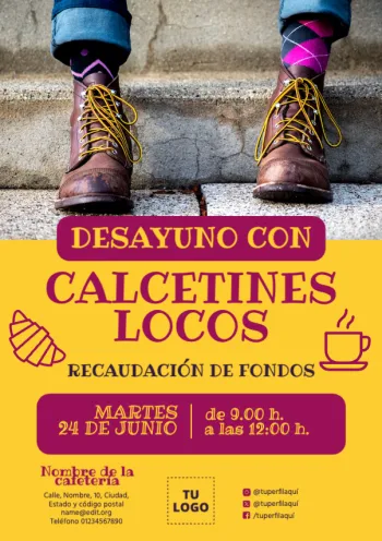 Edita un folleto de Calcetines Locos