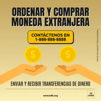 Edita un banner sobre cambio de moneda