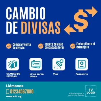 Edita un banner sobre cambio de moneda