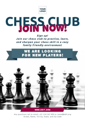 Edit a blank chess board printable