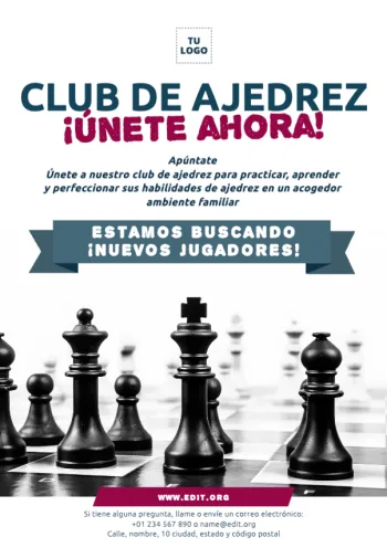 Edita un anuncio para torneos de ajedrez