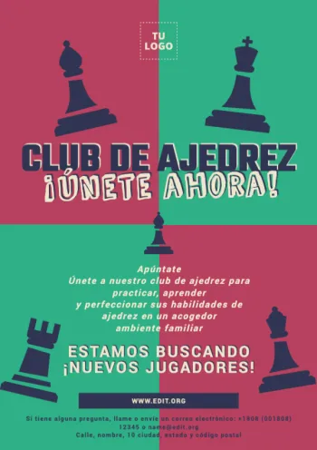 Edita un anuncio para torneos de ajedrez