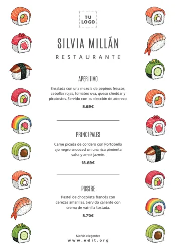 Edita un menú elegante