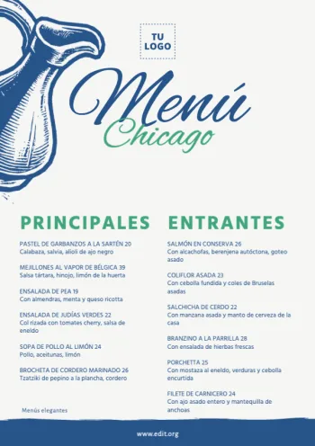 Edita un menú elegante