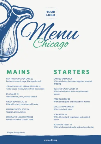 Bearbeite eine Speisekarte online