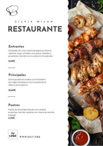 Edita un menú elegante