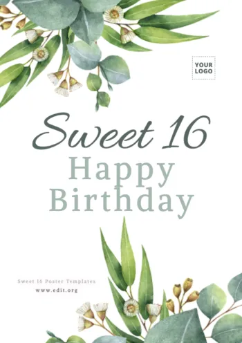 Edit a Sweet 16 flyer