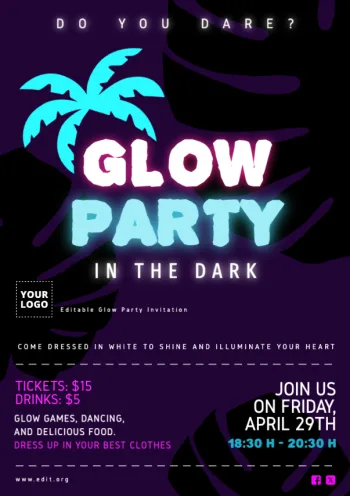 Edit a Glow Party banner