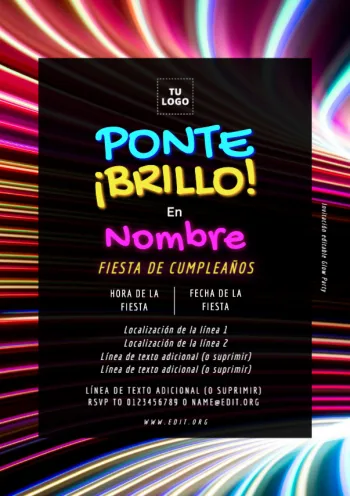 Edita un banner de Glow Party