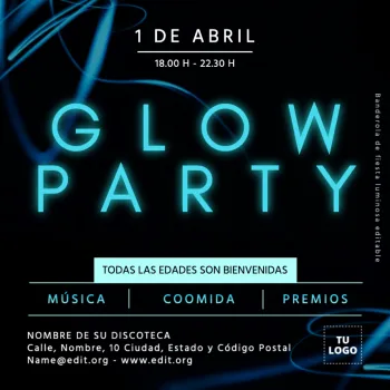 Edita un banner de Glow Party