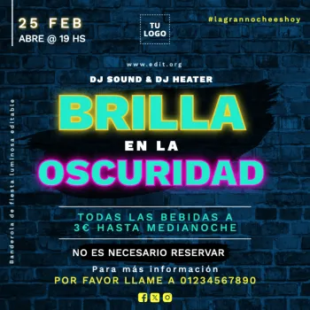 Edita un banner de Glow Party