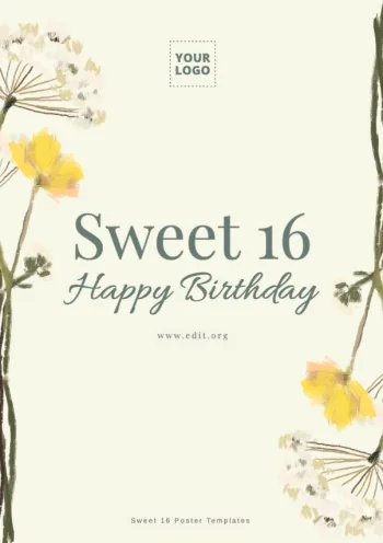 Edit a Sweet 16 flyer