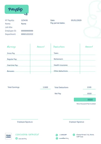 Edytuj darmowy szablon odcinka wypłaty