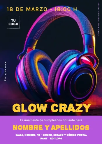 Edita un banner de Glow Party