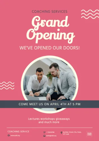 Edit a template for your grand opening