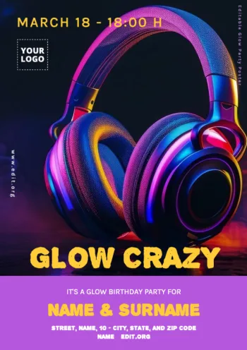 Edit a Glow Party banner