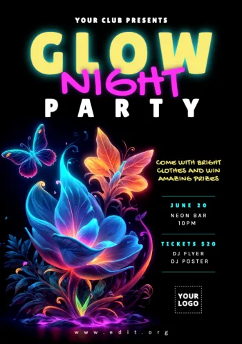 Edit a Glow Party banner