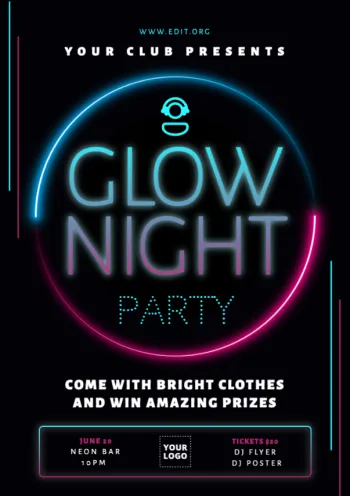 Edit a Glow Party banner
