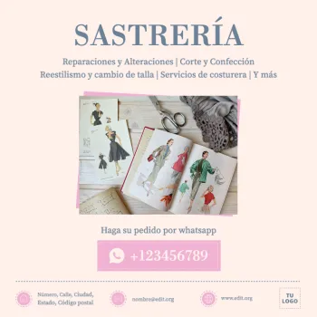 Editar un cartel para sastres y costurerías