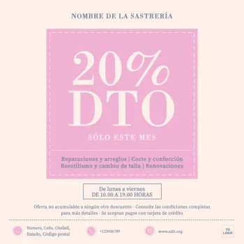 Editar un cartel para sastres y costurerías