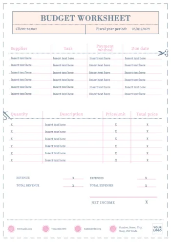 Editar um modelo de orçamento