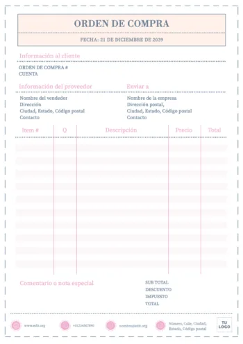 Edita una Hoja de Pedido