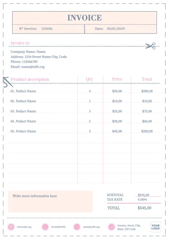 Crie sua fatura grátis online