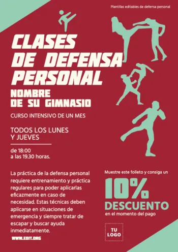 Edita un flyer de Defensa Personal