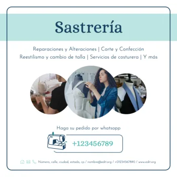 Editar un cartel para sastres y costurerías