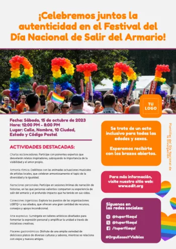 Edita flyers del Día de Salir del Armario