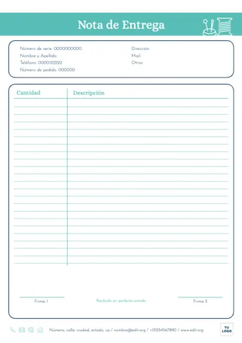 Edita una plantilla de albarán gratis