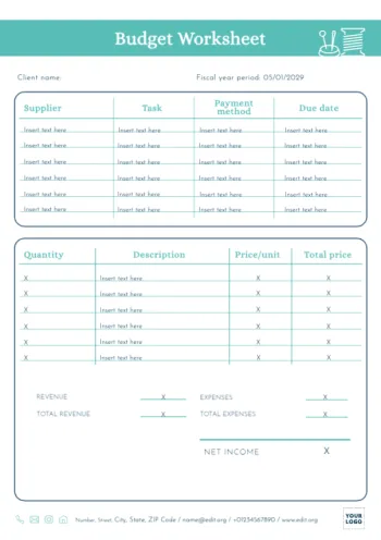 Editar um modelo de orçamento
