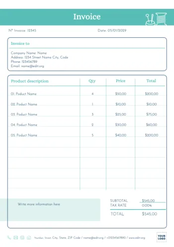 Crie sua fatura grátis online