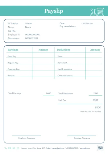 Edytuj darmowy szablon odcinka wypłaty