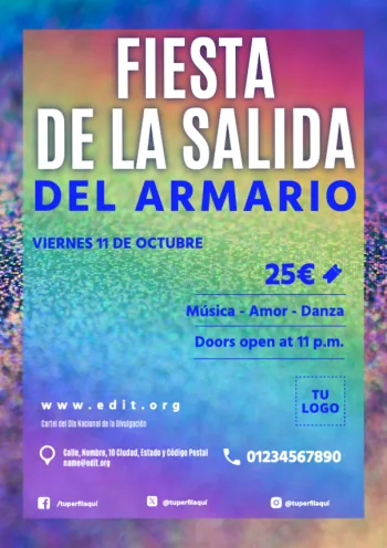 Edita flyers del Día de Salir del Armario