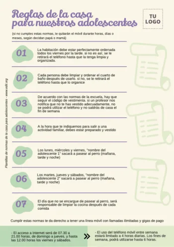 Edita un cartel con Normas