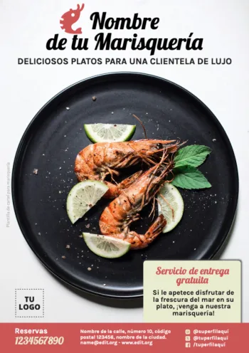 Edita un flyer de Marisquería