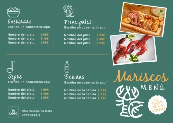 Edita un flyer de Marisquería