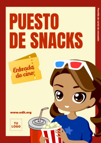 Edita un cartel de noche de cine