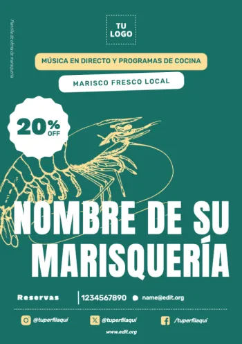 Edita un flyer de Marisquería