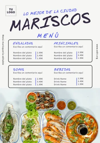 Edita un flyer de Marisquería